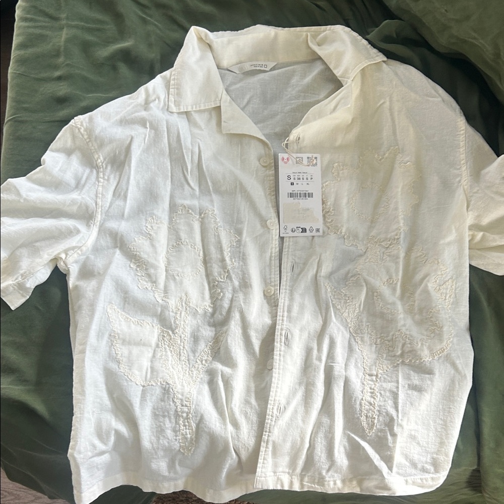 H&M White Short Sleeve Shirt